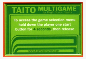 Multi Taito Multigame Instruction Magnet - Arcade