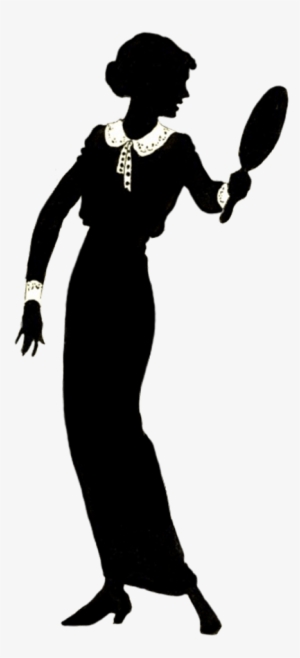 Woman Looking In The Mirror Silhouette