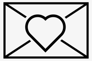 Jewelry, Envelope, Icon, Heart, Black, Love - Letter Icon