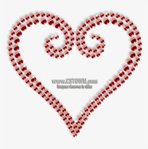 Ruby Heart Crystal Hotfix Transfer Pattern - Ring