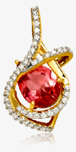 White Diamond Crimson Ruby Heart Pendant - Diamond