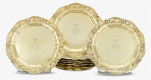 Chrysanthemum Silver Gilt Salad Plates By Tiffany & - Silver