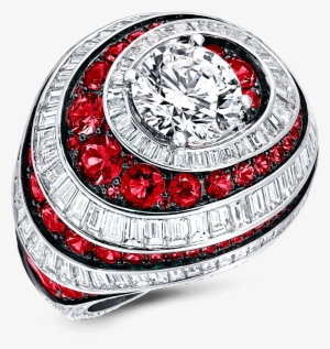 A Graff Ruby And Diamond Swirl Baguette Ring Featuring - Graff Diamonds