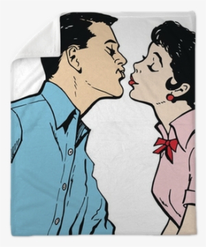 Pareja De Enamorados Besandose Plush Blanket • Pixers® - Couple Illustration