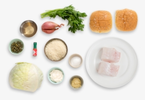 Crispy Fish Sandwiches With Coleslaw & Homemade Tartar - Tartar Sauce Top View