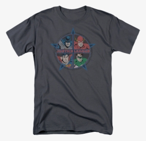 Four Heroes Justice League Shirt - Juniors: Justice League America-four Heroes