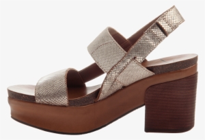 Indio Women's Stacked Heel In Gold Inside View - Otbt Indio Women's Dress Sandals Gold : 8 M