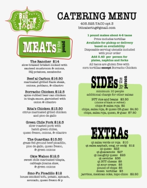 Big Truck Tacos Menu