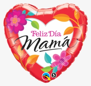18" Corazon, Rojo, Feliz Dia Mama, Flores - All You Need Is Love Balloon Gift