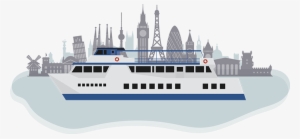 Uniworld River Cruise Destinations - Europe Skyline Silhouette Vector
