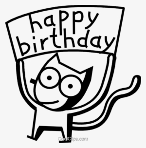 Happy Birthday Cat - Happy Birthday Vector Png