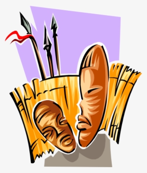 Vector Illustration Of African Indigenous Warrior Tribal - Symbols Of Africa Clipart