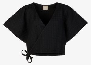 Justine Leconte Cropped Sweater Wrap Black Lc-1 Low
