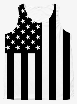 Black And White American Flag All Over Tank Top - Iphone
