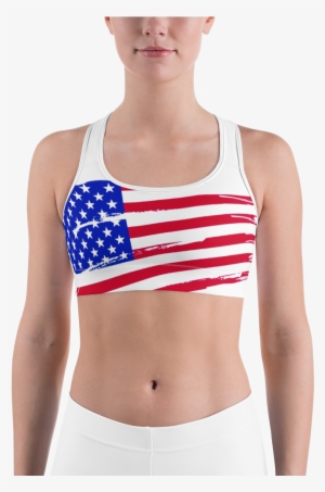 American Flag White Red Blue Women Sports Bra - Us Flag E2 Shower Curtain