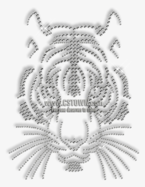 Custom Cool Sparkling Pure Crystal Tiger Head Diamante - Tiger Vector