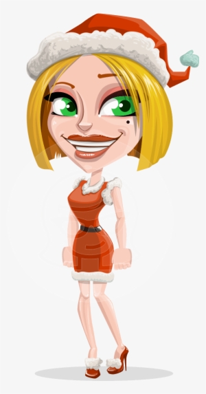 A Woman Vector Cartoon Character With A Beauty Mark - Cartoon