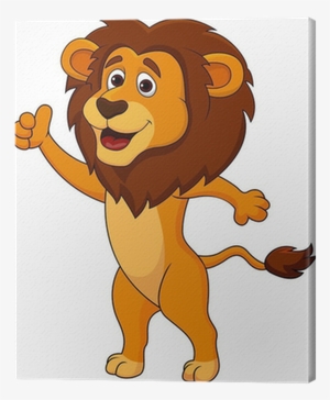 Cuadro En Lienzo Lindo León De La Historieta El Pulgar - Cartoon Lion Standing