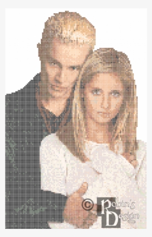 Buffy The Vampire Slayer And Spike Cross Stitch Pattern - Buffy The Vampire Slayer Cross Stitch Pattern