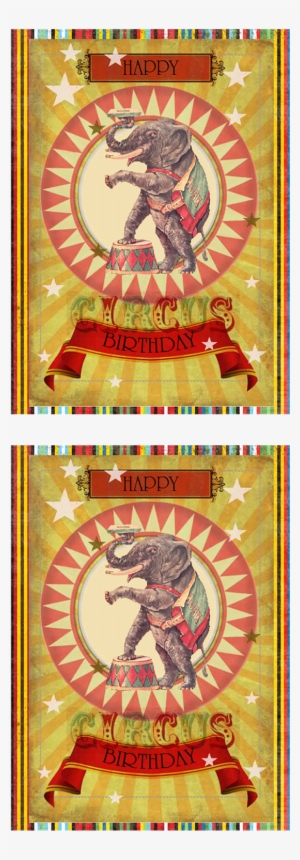 Circus Card Happy Birthday Circus Label From"http - Vintage Circus Birthday Card