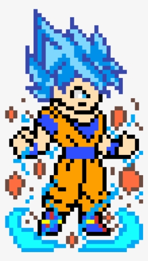 Super Saiyan Blue Goku - Pixel Art Goku Ssj Blue