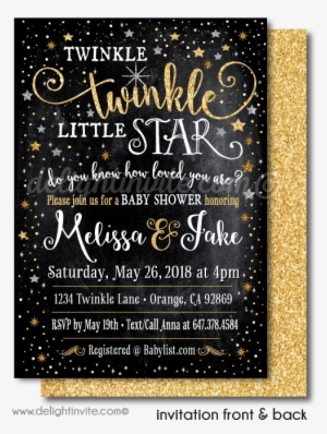 Twinkle Twinkle Little Star Baby Shower Invitations - Greeting Card