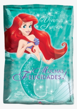 Princesa Sirenita Juniorshape Globo Metálico - Caderno Colegial Capa Dura Tilibra Princesas 8 Matérias