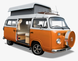 Orange Volkswagen Camper Van - Volkswagen T2 Png