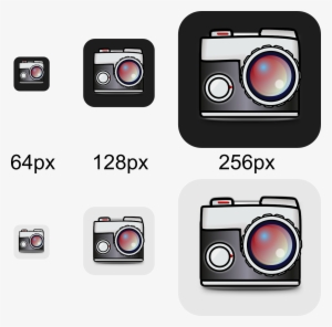 Camera Icon At Different Sizes And On Dark Or Light - Camera