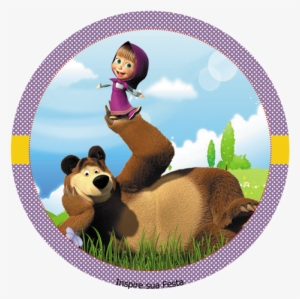 Tag Redonda Personalizada Gratis Masha E O Urso - Tag Masha E Urso