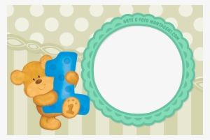Montagem Para Fotos - Bear's 1st Birthday Boy Party Invitations