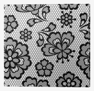 Old Lace Seamless Pattern, Ornamental Flowers - Piece Of Personality Whimsy The Black Lace Tattoo Stickers