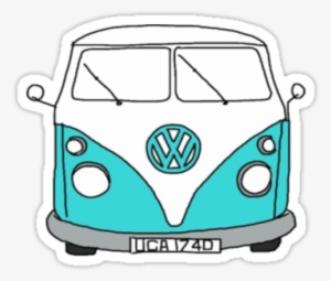 Retro Blue Vw Van By Rileyr21 Dibujos Tumblr Png, Pegatinas - Hippie Van Sticker