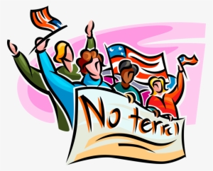 Vector Illustration Of Protesters With Protest Banner - New York City