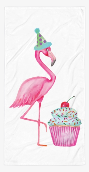 Fran The Birthday Flamingo Cupcake Towel - Flamingo Birthday T Shirt