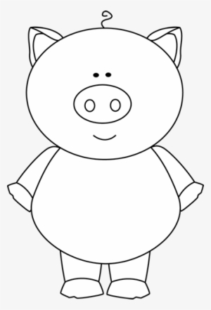 Black And White Pig Clip Art - Magnifying Glass