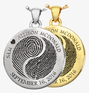 Wholesale 2 Fingerprints Yin Yang Jewelry With Text