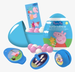 Peppa Pig Super Surprise Plastic Egg With Candy, Toy - 3 Peppa Pig Plastic Surprise Eggs And 1 Single Figurine