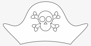 Pirate Hat, Skull And Crossbones - Pirate Hat Colouring Page