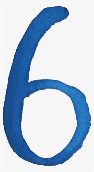 Free Download - Watercolor Numbers 6 Png