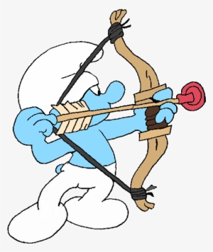 Clumsy Smurf Doing Archery - Smurf Bow Arrow