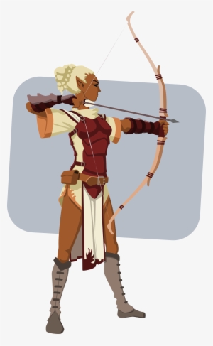 Archer Clipart Cartoon - Dark Skin Elf Girl
