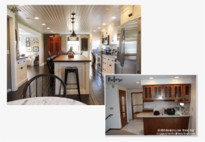 White Farmhouse Kitchen Before And After Renovation - Interior Design
