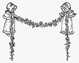 Babies And A Garland Svg Clip Arts 600 X 479 Px