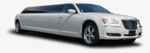 Profile View Of White Chrysler 300 Limousine - White Car Stretch Chrysler