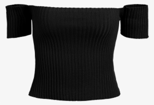 Rib Knit Off The Shoulder Crop - Strap