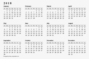 2018 Calendar Png Image Hd - 2018 Calendar Print Out