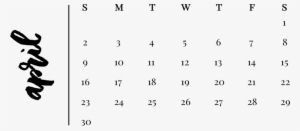 April - May 2018 Calendar Transparent Background