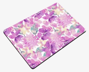 Pastel Watercolor Flower Pattern Doormat - Blue Green Watercolor Flower Pattern Beach Towel