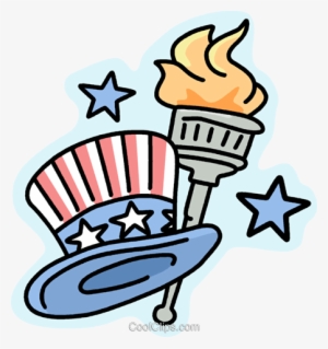 Uncle Sam's Hat And Torch Royalty Free Vector Clip - America The Beautiful Clip Art
